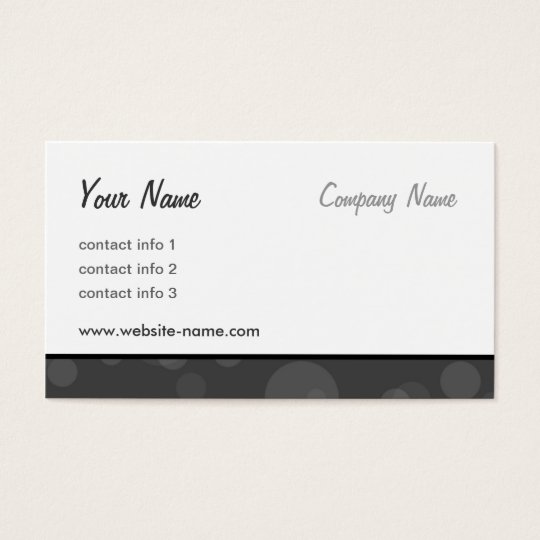 Bubbles Series - Black Business Card