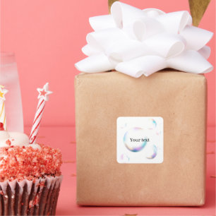 Bubbles, text template, personalize, square sticker