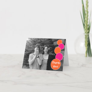Bubbles Thank You Notecard (Orange / Hot Pink)