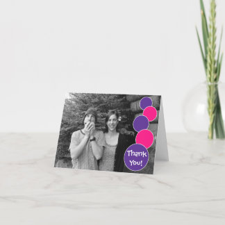 Bubbles Thank You Notecard (Purple / Magenta Pink)