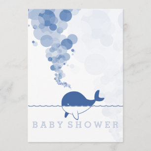 "Bubbles" - The Baby Blue Whale Baby Shower Invitation
