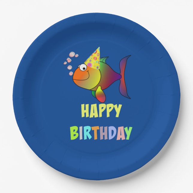 Bubbles the Birthday Fish, Paper Plates (Front)