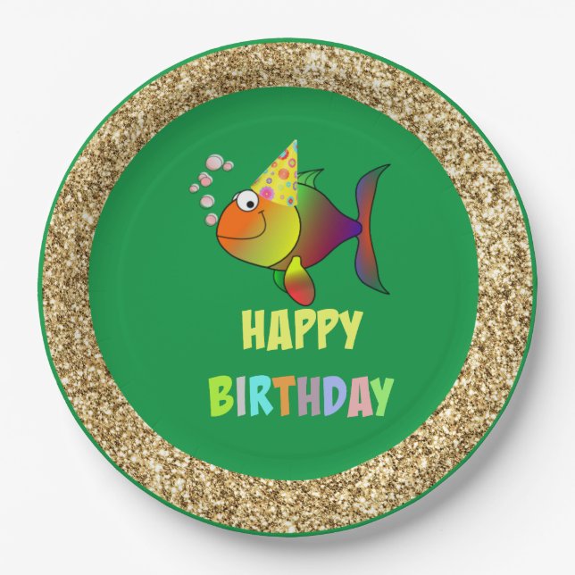 Bubbles the Birthday Fish, Paper Plates (Front)