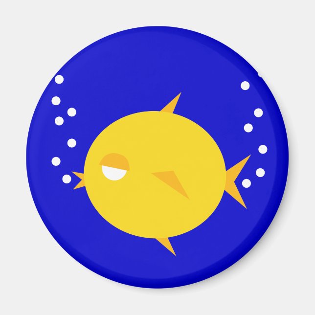 Bubbles The BlowFish_double bubbly Magnet (Front)