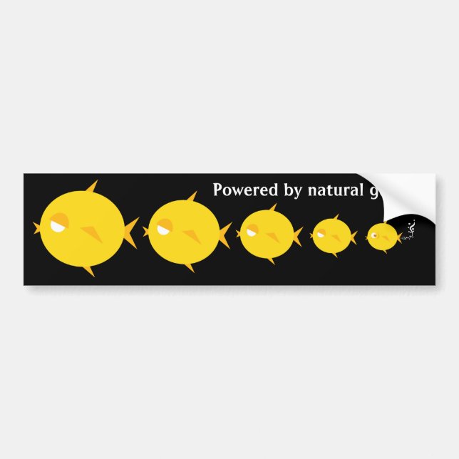 Bubbles The BlowFish_Powered by natural gas Bumper Sticker (Front)