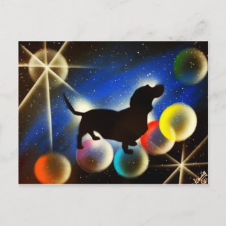 Bubbles the Dachshund Postcard