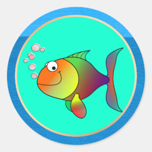 Bubbles the Fish Classic Round Sticker