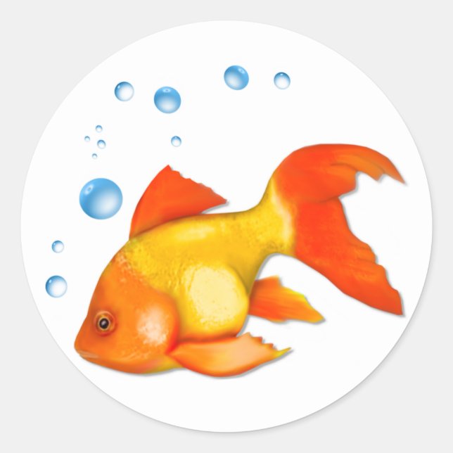 Bubbles the Goldfish Classic Round Sticker (Front)