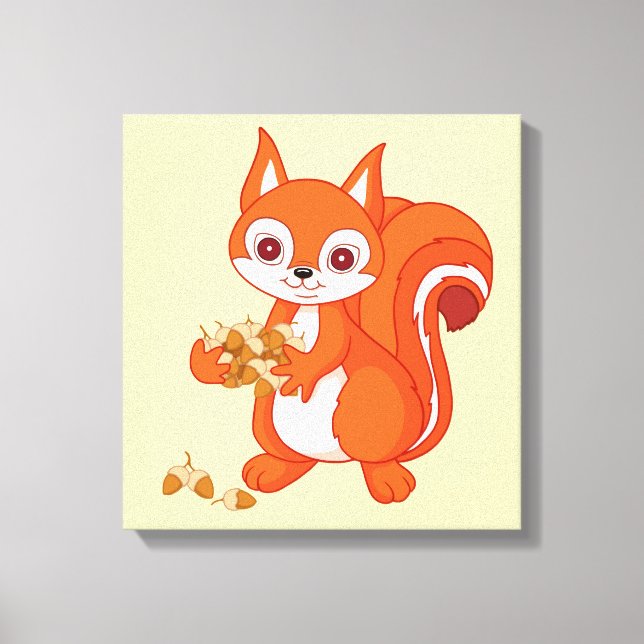 Bubbles the Helpful Squirrel Canvas Print (Front)