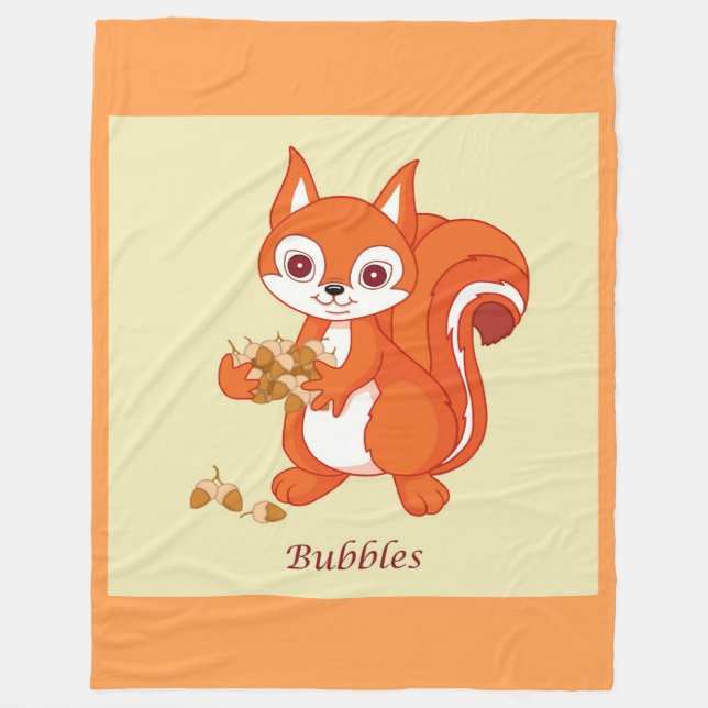 Bubbles the Helpful Squirrel Fleece Blanket (Front)