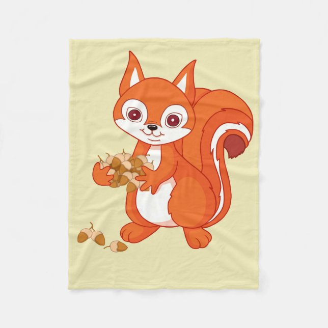 Bubbles the Helpful Squirrel Fleece Blanket (Front)