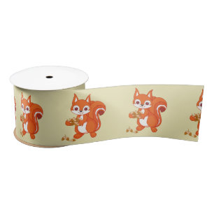 Bubbles the Helpful Squirrel Satin Ribbon