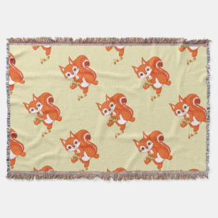 Bubbles the Helpful Squirrel Throw Blanket