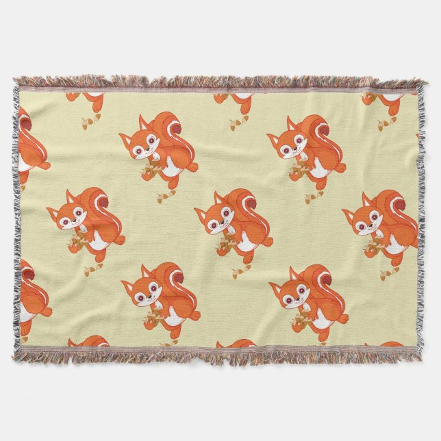 Bubbles the Helpful Squirrel Throw Blanket (Front)
