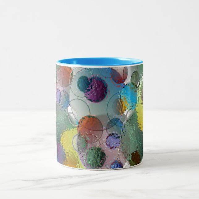 Bubbles under Glass Two-Tone Coffee Mug (Center)