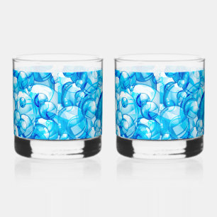 Bubbles Water Theme Set of 2 Drink Glasses