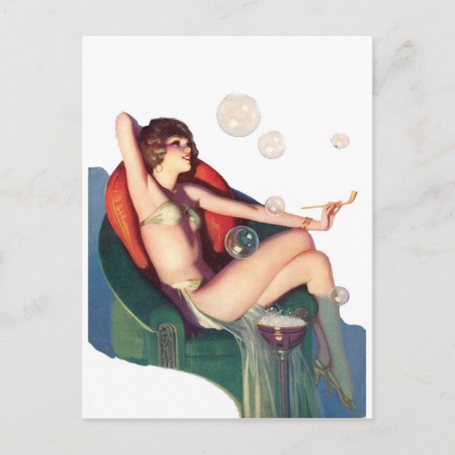 Bubbles with a Classic Pin-up Postcard (Front)