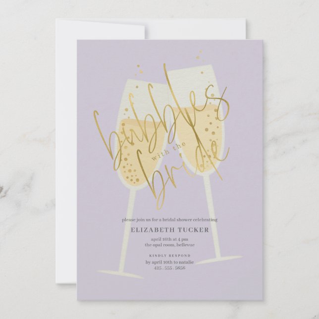 Bubbles with the Bride Champagne Bridal Shower Invitation (Front)