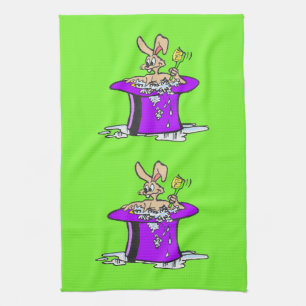 Bubbling Bunny Kitchen Towel Customisable
