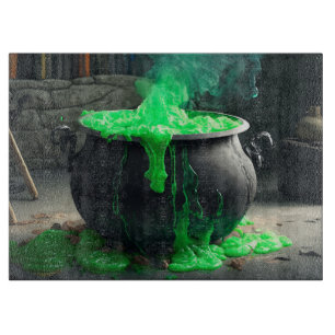 Bubbling Witch's Cauldron Halloween Cutting Board