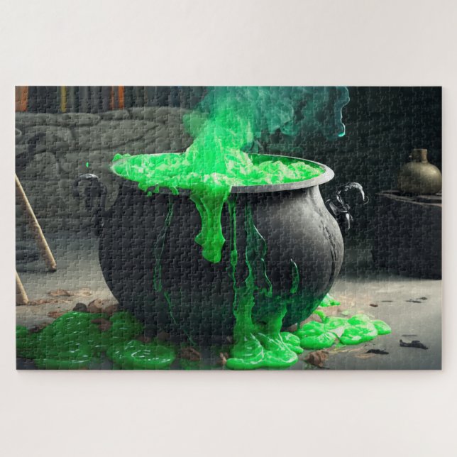 Bubbling Witch's Cauldron Halloween Jigsaw Puzzle (Horizontal)
