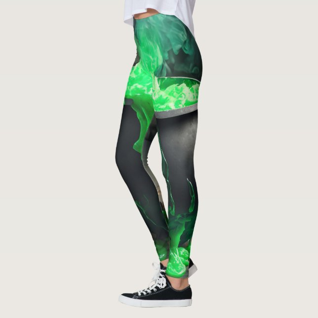 Bubbling Witch's Cauldron Halloween Leggings (Left)