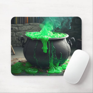 Bubbling Witch's Cauldron Halloween Mouse Mat