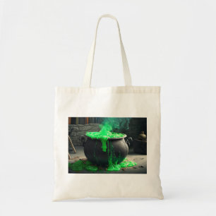 Bubbling Witch's Cauldron Halloween Tote Bag