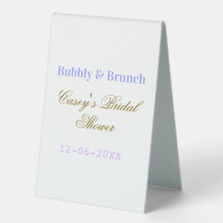 Bubbly and brunch bridal shower name date purple g
