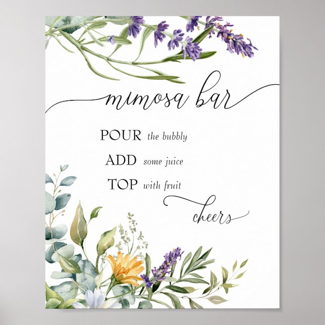 Bubbly Bar | Bloom Wildflower | Mimosa Bar Poster (Front)