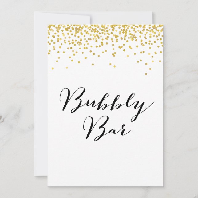 Bubbly Bar Sign 5x7" Size Invitation (Front)