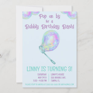 Bubbly Birthday Bash Birthday Party Invitation