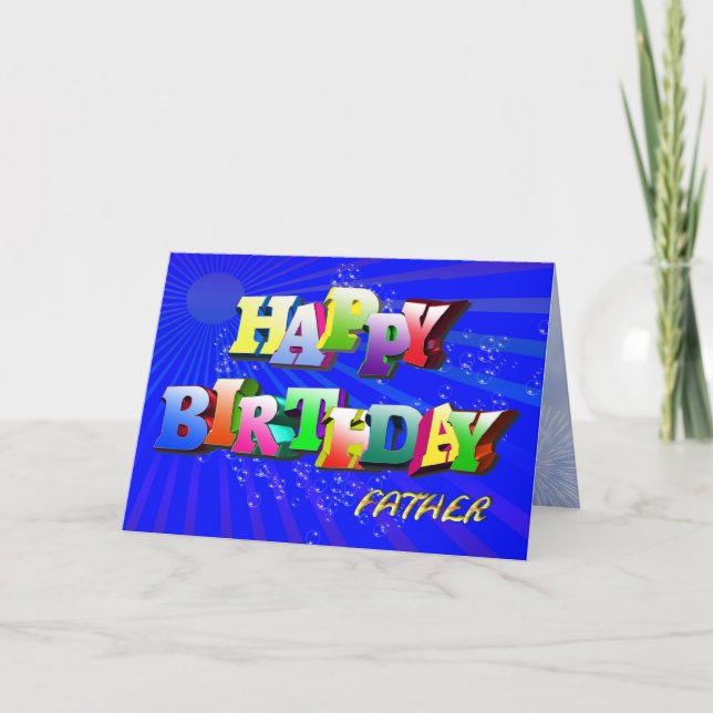 Bubbly birthday card for father (Front)
