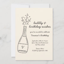 Bubbly Birthday Wishes Popping Champagne Bottle