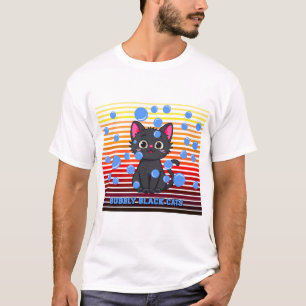 Bubbly Black Cats Cute Retro Bubble Art T-Shirt