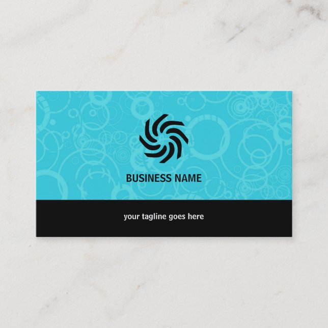 Bubbly Blue Business Card (Front)