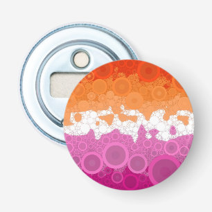 Bubbly Bohemian Groovy Abstract Lesbian Pride Flag Bottle Opener