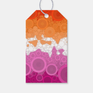 Bubbly Bohemian Groovy Abstract Lesbian Pride Flag Gift Tags
