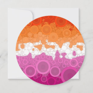 Bubbly Bohemian Groovy Abstract Lesbian Pride Flag Holiday Card