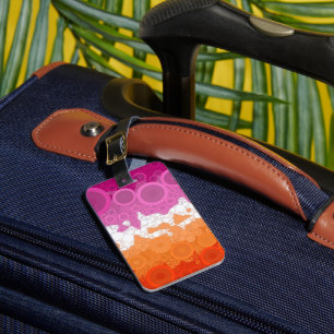 Bubbly Bohemian Groovy Abstract Lesbian Pride Flag Luggage Tag