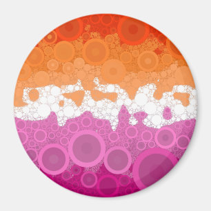 Bubbly Bohemian Groovy Abstract Lesbian Pride Flag Magnet