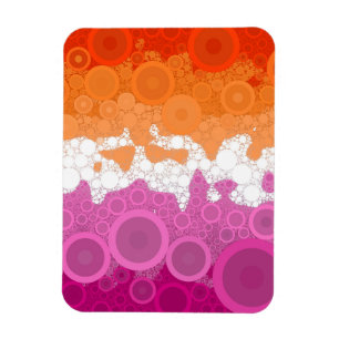 Bubbly Bohemian Groovy Abstract Lesbian Pride Flag Magnet