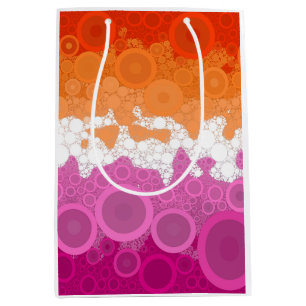 Bubbly Bohemian Groovy Abstract Lesbian Pride Flag Medium Gift Bag