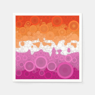 Bubbly Bohemian Groovy Abstract Lesbian Pride Flag Napkin