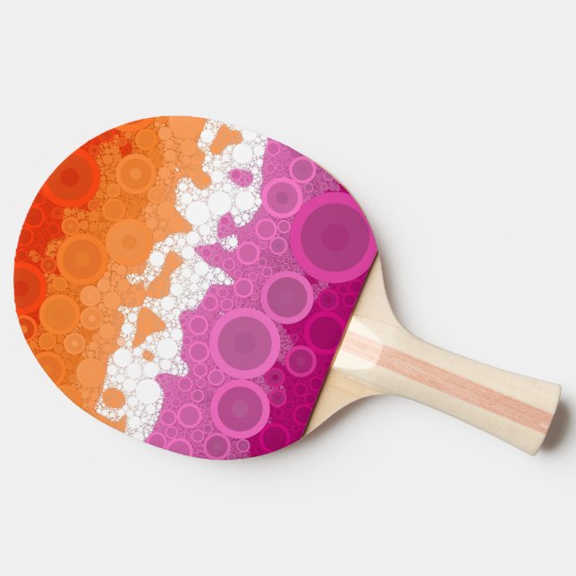 Bubbly Bohemian Groovy Abstract Lesbian Pride Flag Ping Pong Paddle (Side)