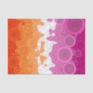 Bubbly Bohemian Groovy Abstract Lesbian Pride Flag Tissue Paper