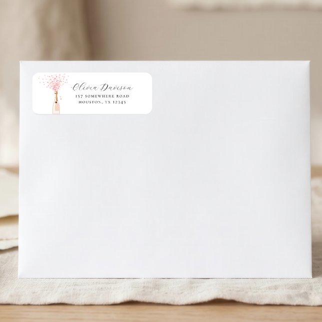 Bubbly Bridal Shower Pink Return Address (Creator Uploaded)