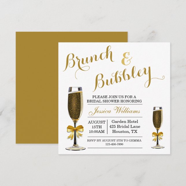 Bubbly & Brunch Bridal Shower Invitation (Front/Back)