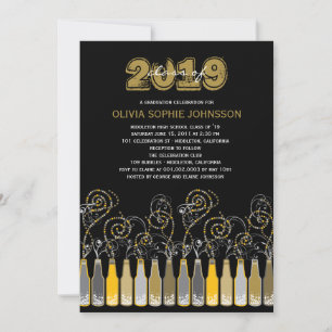 Bubbly Celebrations Graduation Photo Party Invite