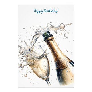 Bubbly champagne Happy Birthday Photo Print